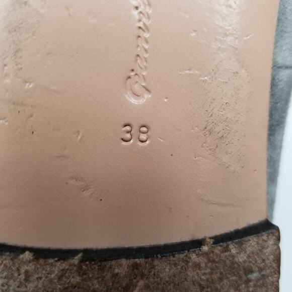 Gianvito Rossi Milano Italian Gray Suede Ankle Strap Flats Size 38 - Picture 9 of 9